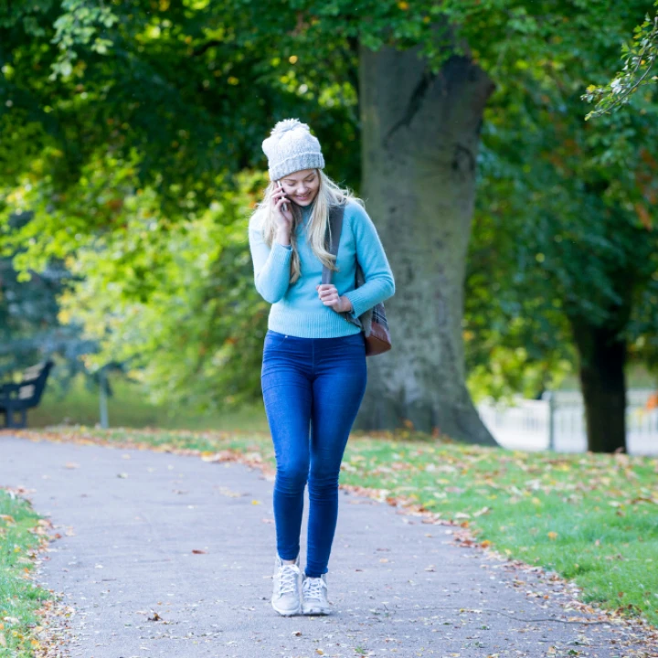 phone call on a walk